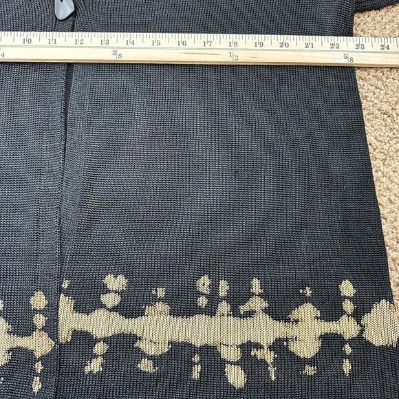 JOSEPHINE CHAUS Open-Front Cardigan 1XSilk Blend Black Beige Bronze Knit Sweater - Picture 12 of 12